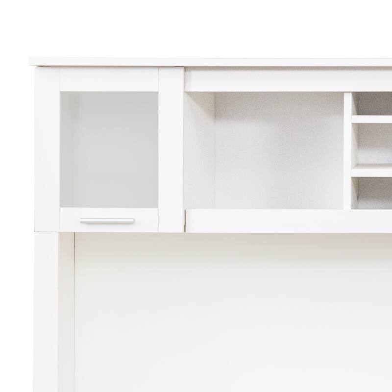 Computer Desk for Home Office with Storage Shelves, Drawers, and Cabinets, Spacious Workstation