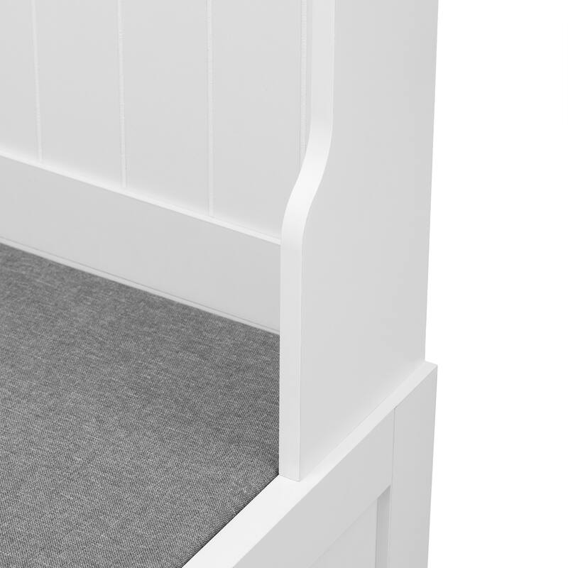 Roomfitters 3-in-1 Hall Tree with 6 Hooks and Hinged Lid Storage Bench, 69" Entryway Organizer with Coat Rack