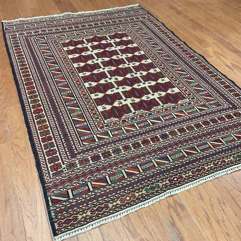 HERAT ORIENTAL Handmade Soumak Wool Rug - 3'10" x 6'