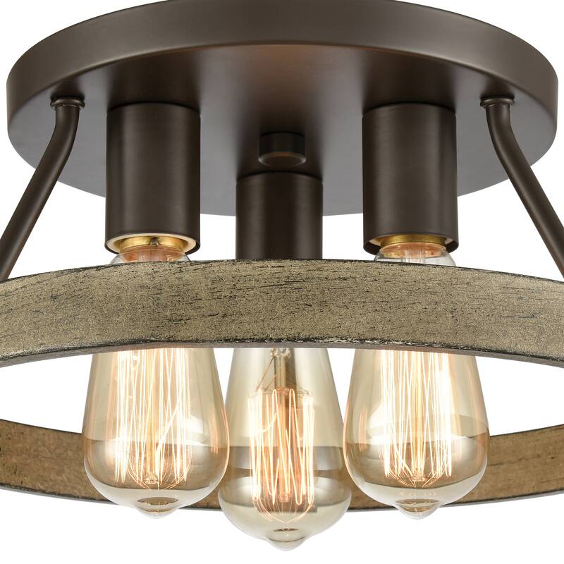 Elk Home Transitions Oil Rubbed Bronze Metal 3 Light Semi Flush Mount
