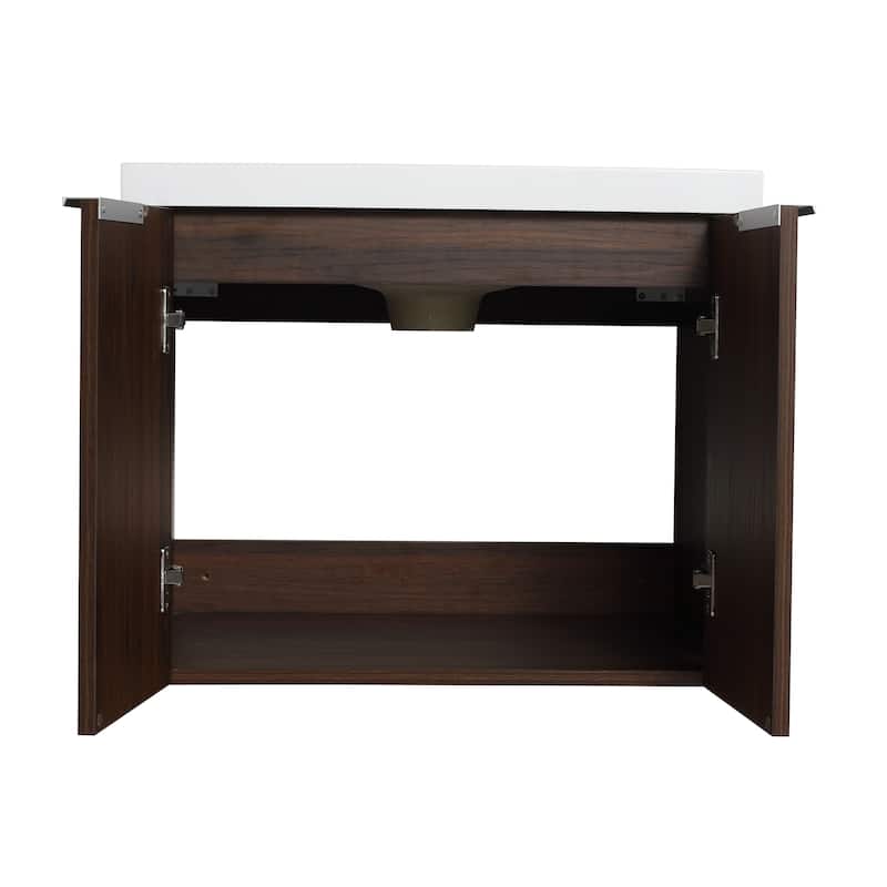 BNK 24"/30"/36" Single Sink Bathroom Vanity with Soft Close Door, Modern Floating Vanity