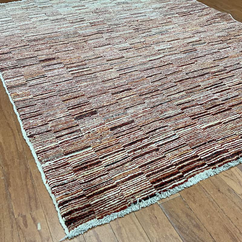 HERAT ORIENTAL Handmade Gabbeh Wool Rug - 4'10" x 6'1"