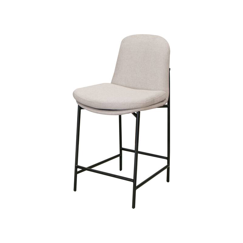 Reeve Counter Height Chair, Black Iron, Water-Resistant Beige Polyester