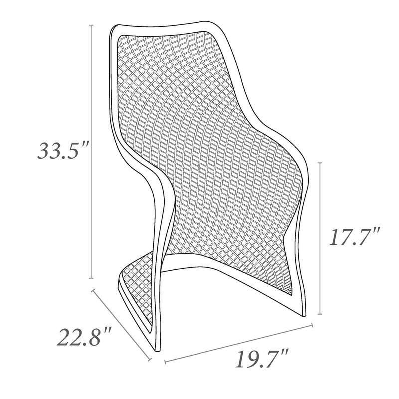 33.5" Charcoal Gray Outdoor Patio Dining Chair