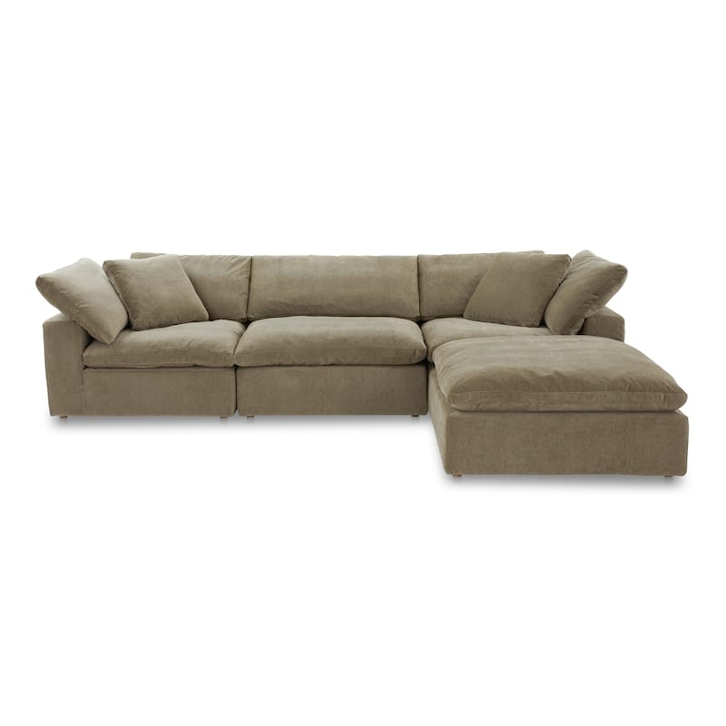 Aurelle Home Tami Reversible Lounge Sectional - 114" x 76" - Desert Sage Resist Performance Fabric