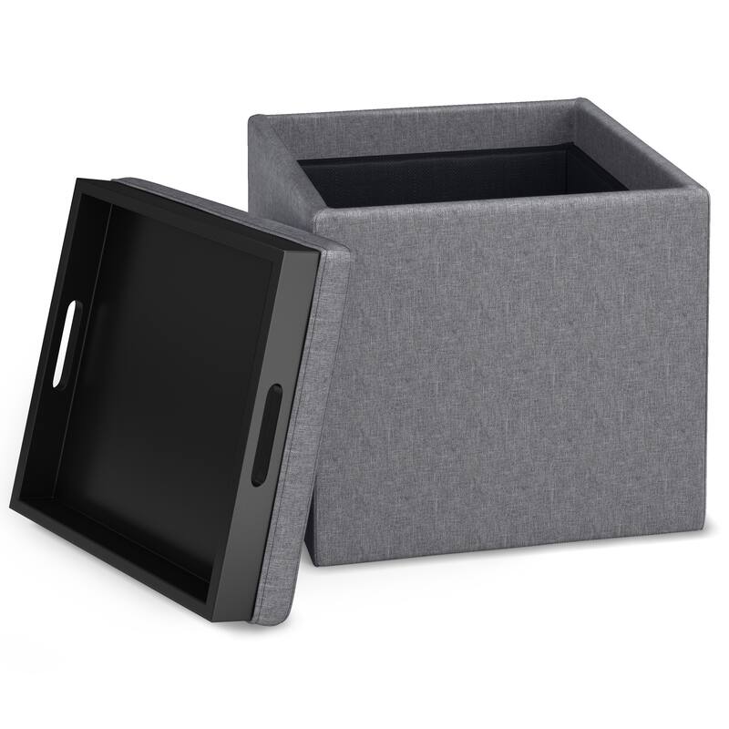 Cube Storage Ottoman with Tray