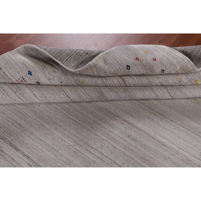 Hand Knotted Oriental 100% Wool Carpet Tribal Animal Pictorial Greys & Charcoal Gabbeh Area Rug - 10' 1'' X 8' 1''