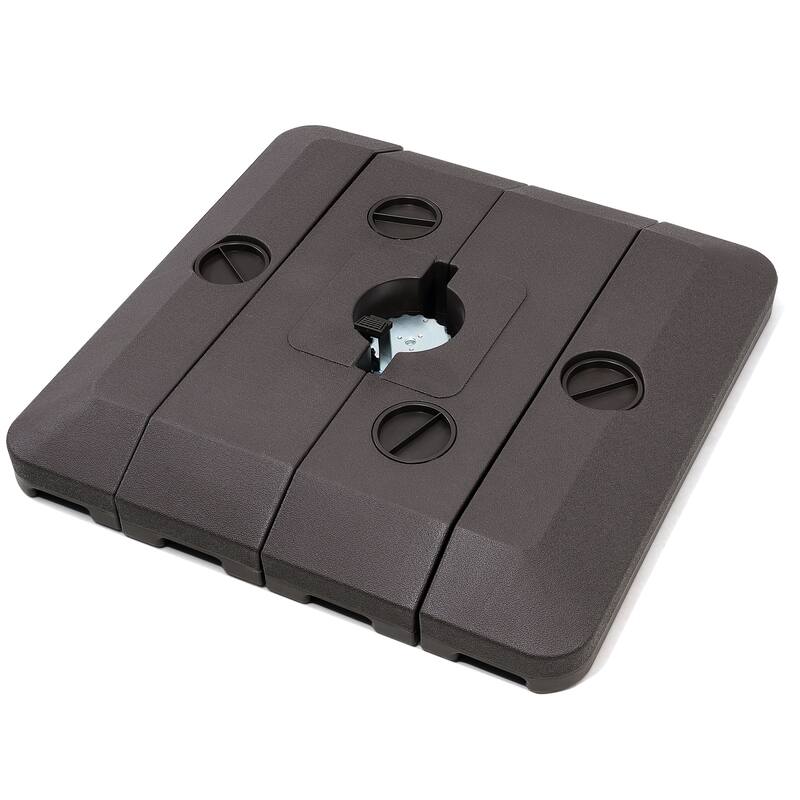 9 x11 FT LED Lighted Patio Cantilever Umbrella Double Top with Weighted Base