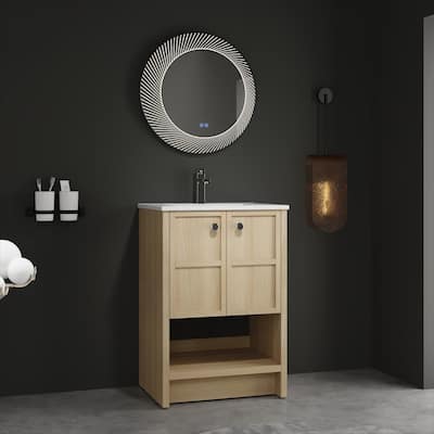 24" Freestanding Bathroom Vanity whit Ceramic Sink
