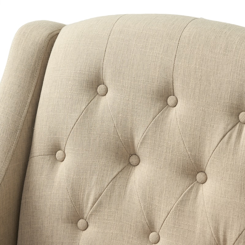 Modern 29.6" Upholstered Button Tufted Arm Chair with Ottoman Set for Living Room