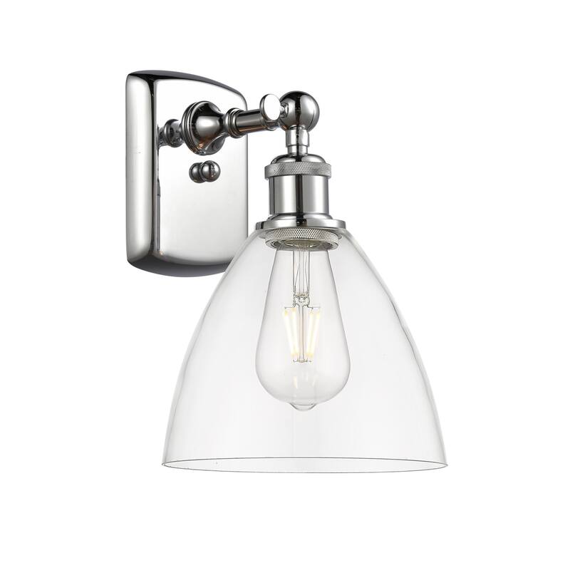 Innovations Lighting 516-1W-11-8 Bristol Sconce Bristol 11" Tall Wall - Polished Chrome / Clear