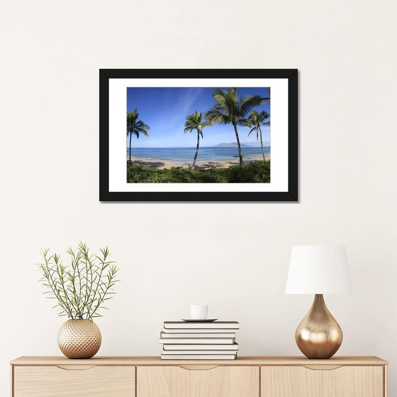 iCanvas "Palm Tree Lined Beach, Maui, Hawaii, USA" by Panoramic Images
