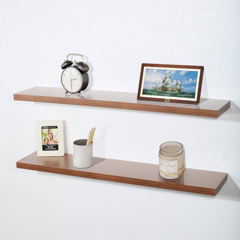 DAVEE Set of 2 JD Walnut Floating Shelves - 47.25*9.25*1.5 inches - 47.25*9.25*1.5 inches - JD Walnut