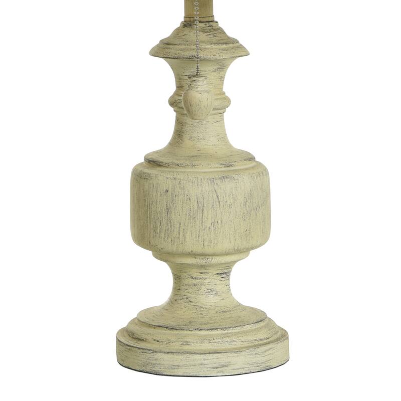 StyleCraft Gilda Distressed Grey and Cream Table Lamp - Heather Gray Shade