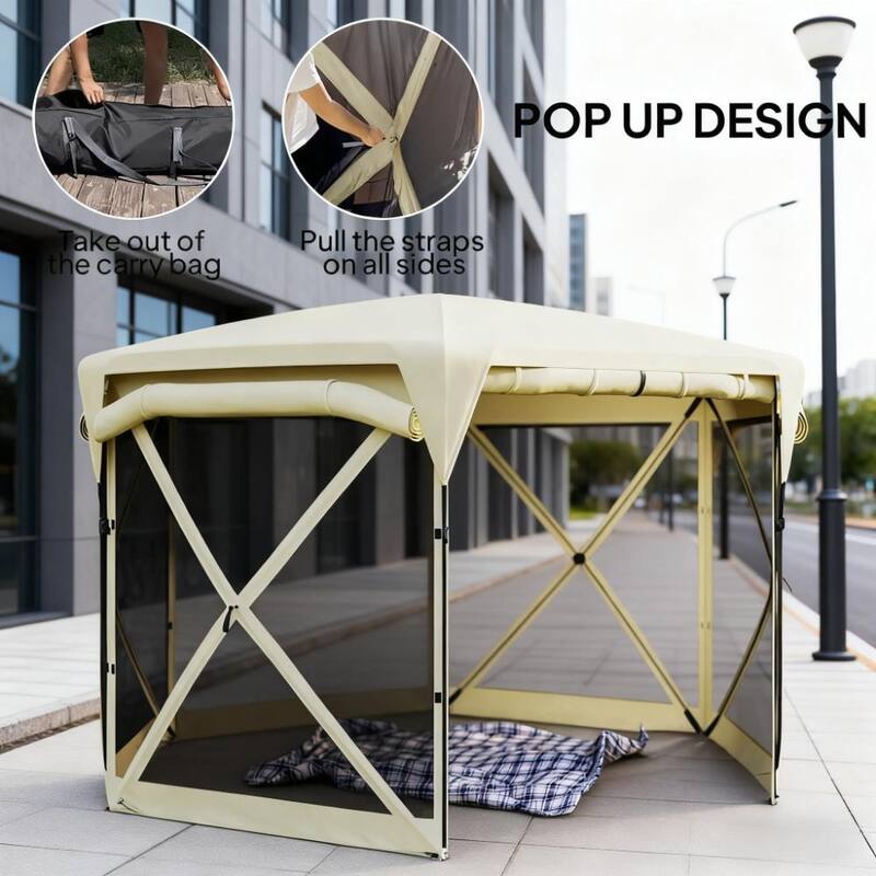 GDFStudio - 11x11 ft Pop-Up Outdoor Screen Tent with Removable Roof