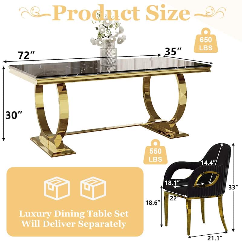 Dining Table Set with Arm Dining Chairs