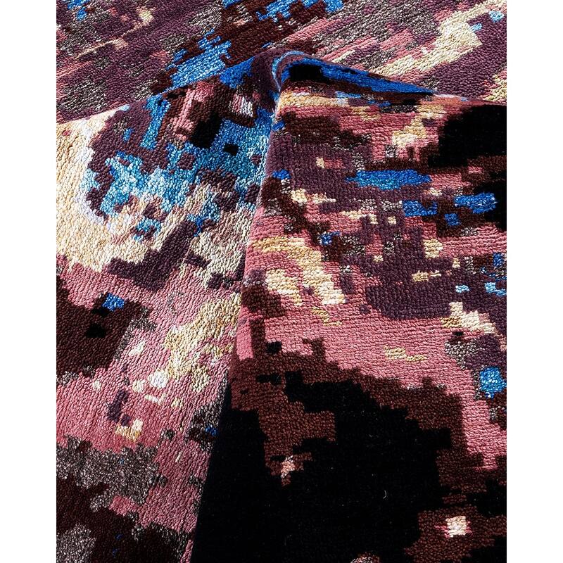 Ikat One-of-a-Kind Hand-Knotted Area Rug, Black - 8' 1" x 10' 2"