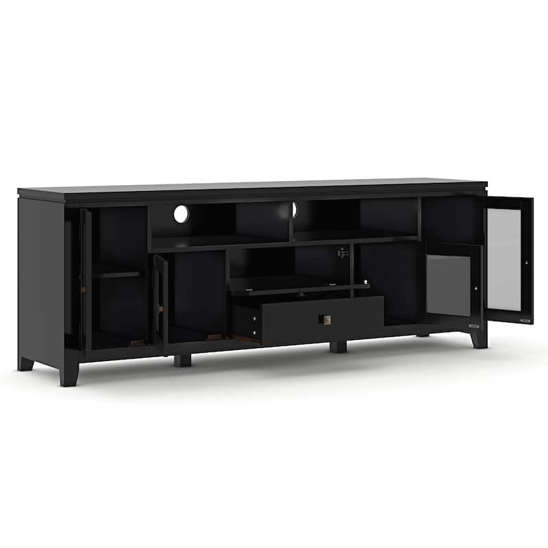 WYNDENHALL Essex SOLID WOOD 72 inch Wide Contemporary TV Media Stand For TVs up to 80 inches