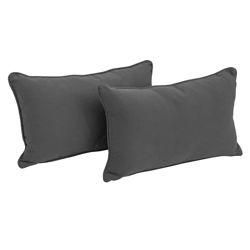 20-inch by 12-inch Lumbar Throw Pillows (Set of 2) - Grey