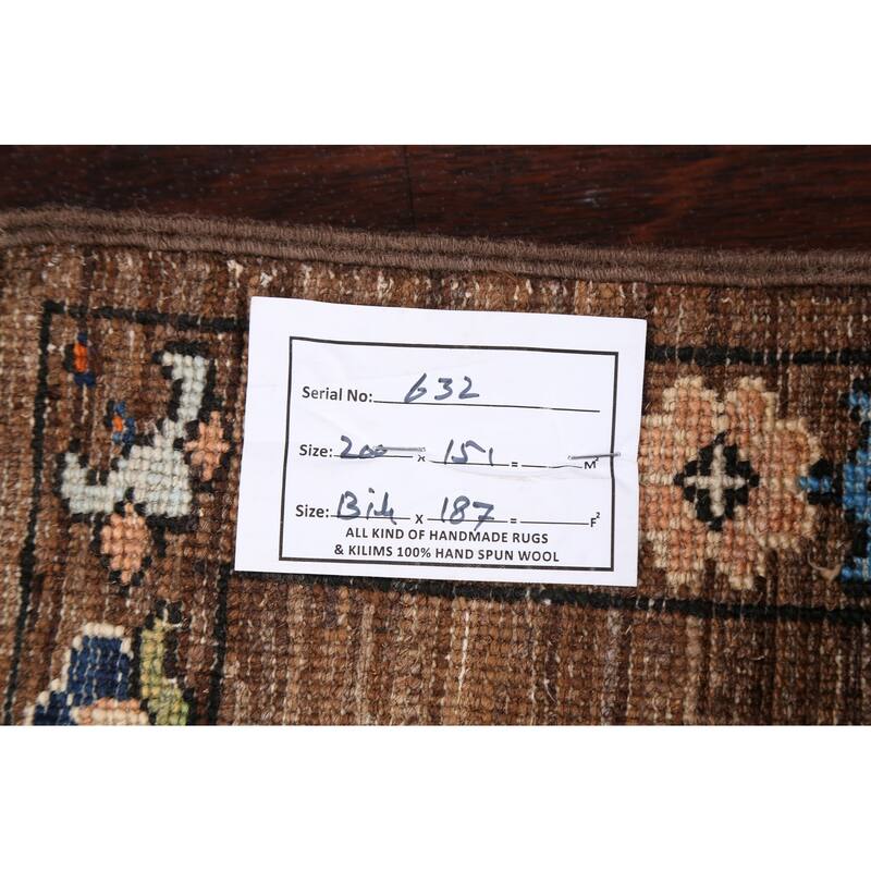 Vegetable Dye Floral Ziegler Oriental Area Rug Wool Handmade Carpet - 5'0" x 6'7"