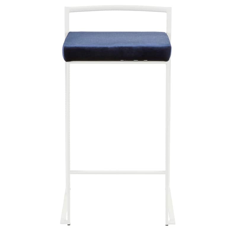Porch & Den Forrest 26" White Fixed-Height Stackable Counter Stool (Set of 2)