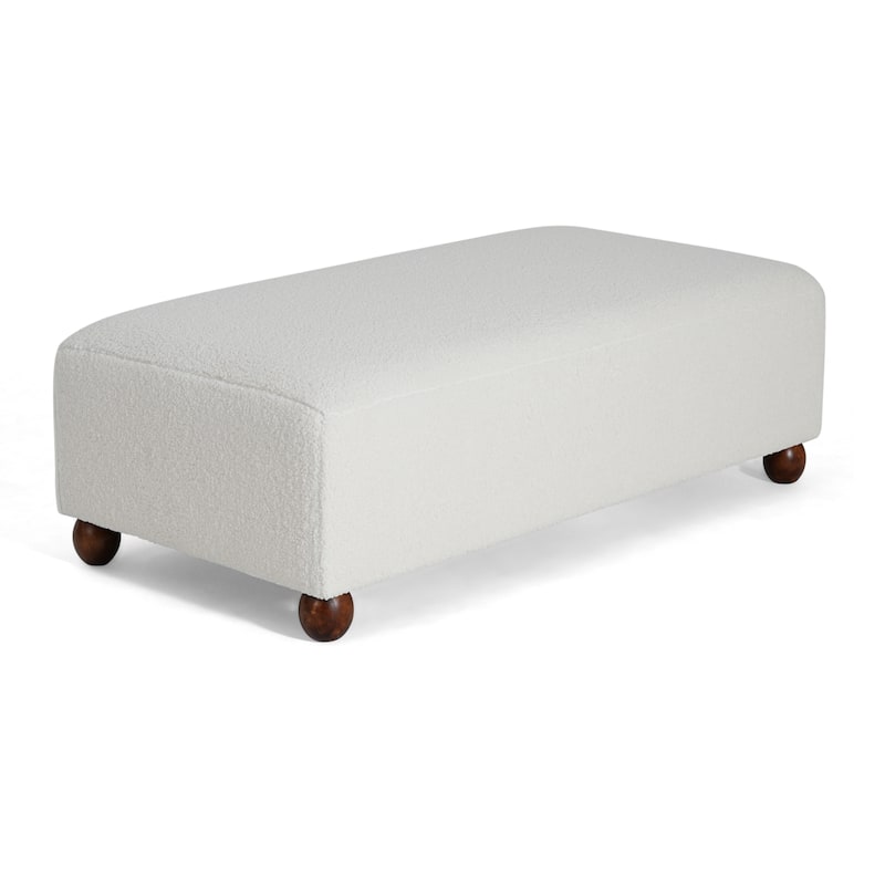 Christopher Knight Home - Modern Comfort Boucle Upholstered Ottoman Bench with Solid Wood Legs