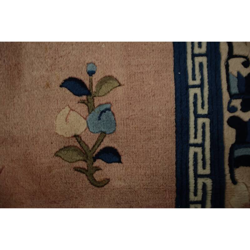 Hand Knotted Oriental 100% Wool Carpet Traditional Floral Pink Art Deco Area Rug - 6' 1'' X 3' 1''