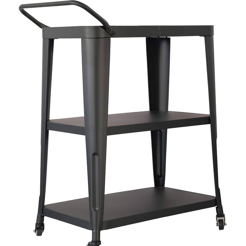 3-Tiered Metal Frame,Industrial Dining Cart with Swivel Wheels