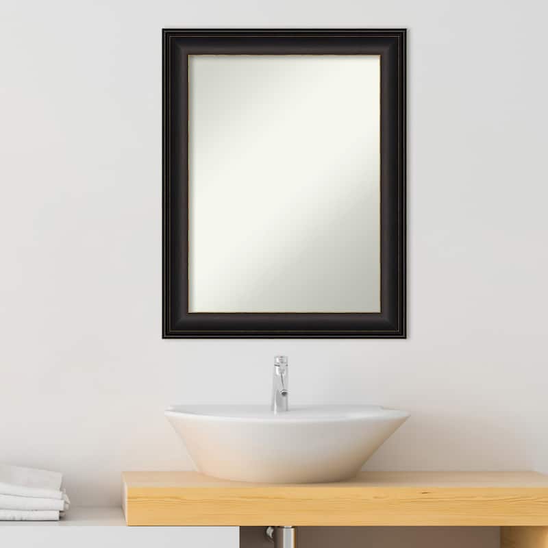 Non-Beveled Bathroom Wall Mirror - Trio Oil Rubbed Bronze Frame