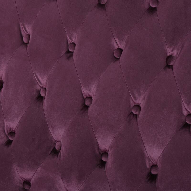 Luxury Velvet Loveseat with Button Tufted, Purple Upholstered Sofa Couch 2-Seater Settee with Wingback