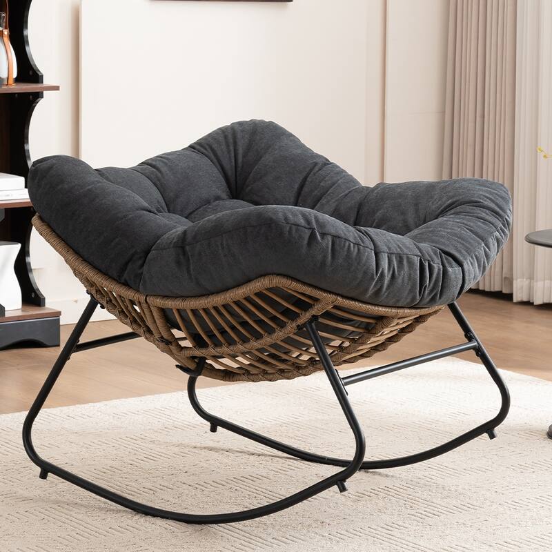Chenille Soft Upholstered Modern Rocking Chair