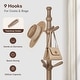 preview thumbnail 5 of 11, Solid Wood Freestanding Coat Rack Hanger, Coat Tree with 9 Hooks - 74"H x19.29"W