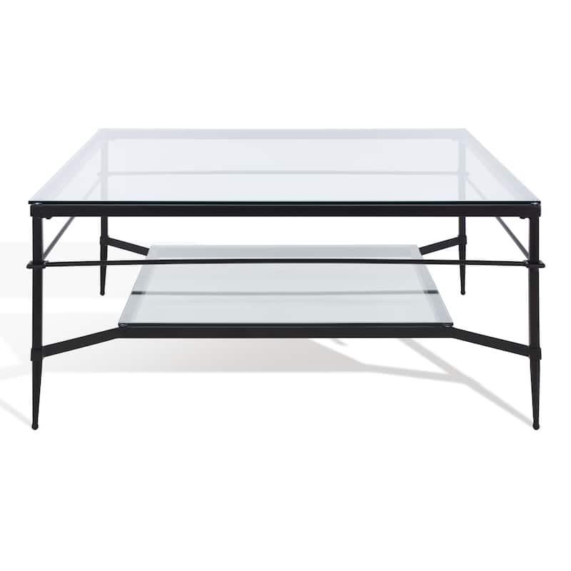 SAFAVIEH Couture Zilpha Cocktail Table - 43 In W x 43 In D x 20 In H - 43Wx43Dx20H - Black