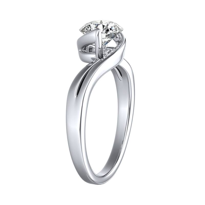 Auriya 14k Gold 3/4ctw Solitaire Moissanite Unique Engagement Ring