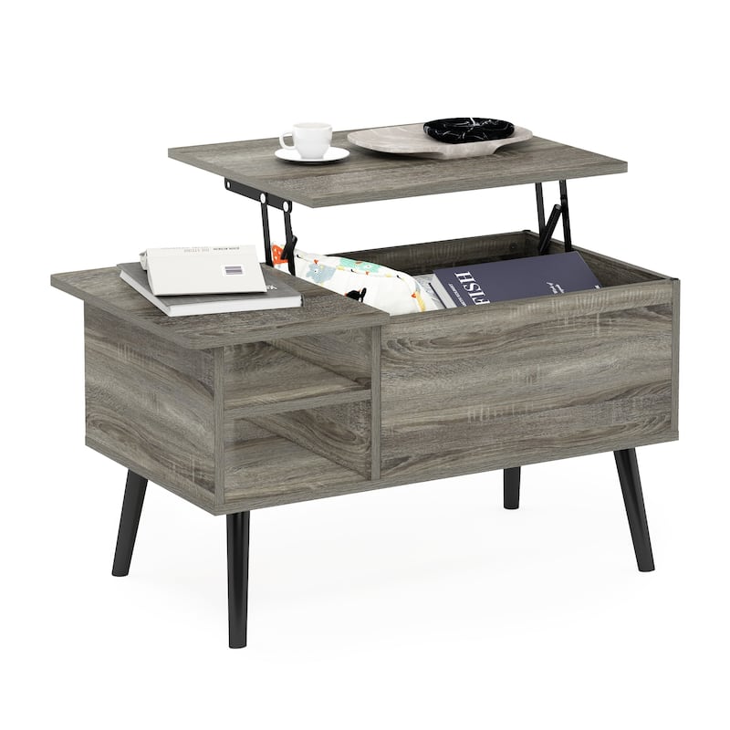 Furinno Jensen Lift Top Coffee Table With Wooden Leg