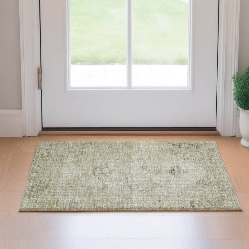 Premium Washable Super Soft Vintage Distressed Mayfield Rug - Beige - 1' 8" x 2' 6" - Rectangle