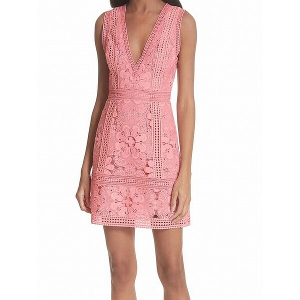 v neck lace sheath dress