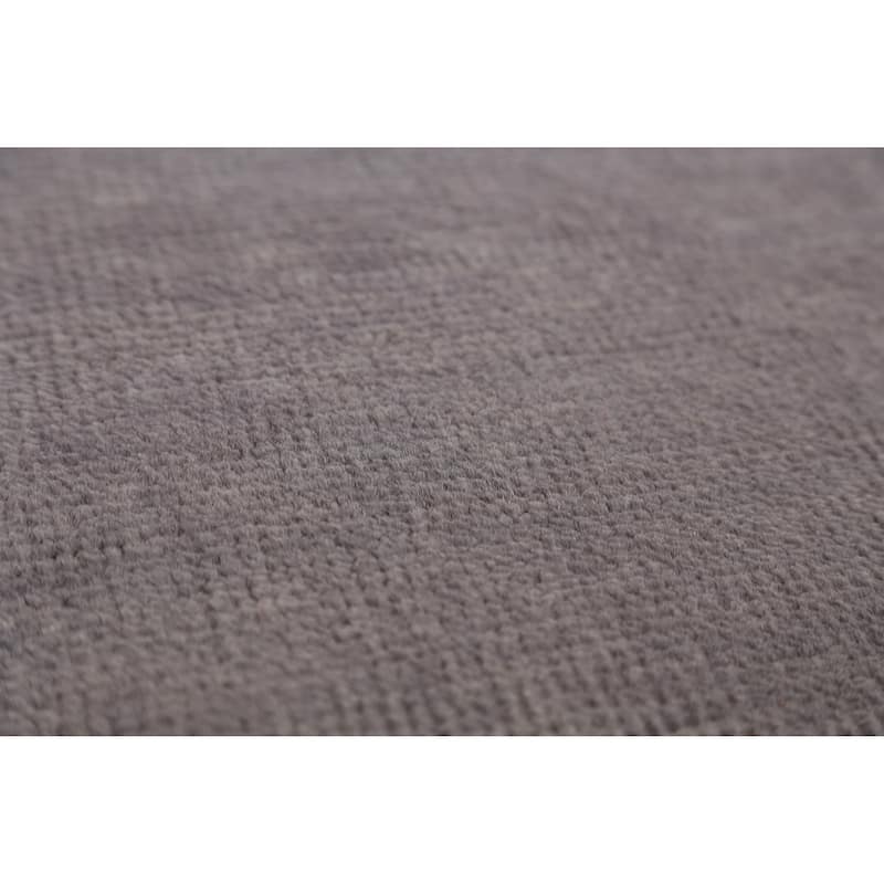 Hand Knotted Oriental 100% Wool Carpet Modern Solid Greys & Charcoal Gabbeh Area Rug - 13' 10'' X 10' 8''