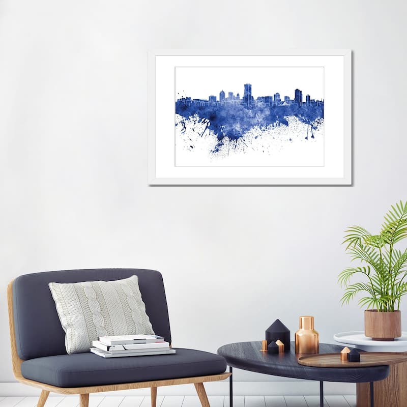 iCanvas "Milwaukee Skyline In Blue" by Paul Rommer
