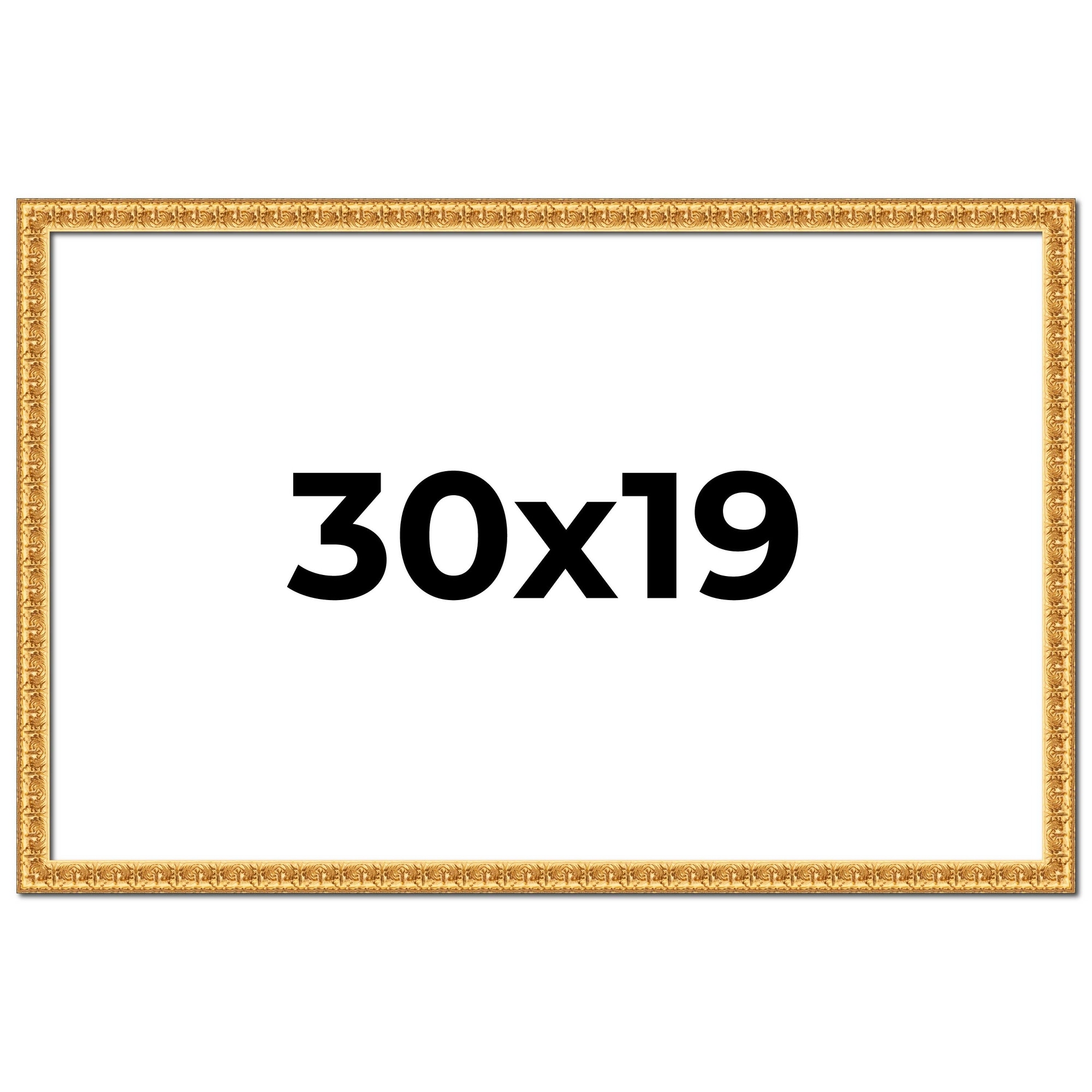 30x19 Frame Gold Real Wood Picture Frame Width 1 inches | Interior