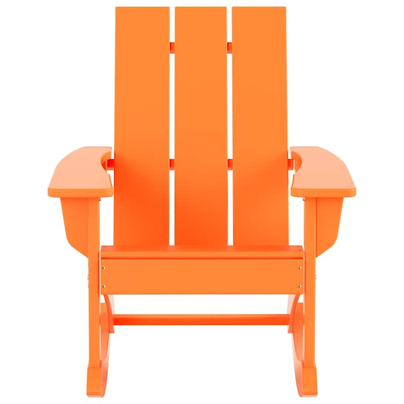 Shoreside Modern Eco-Friendly All Weather Poly Adirondack Rocking Chairs (Set of 2)