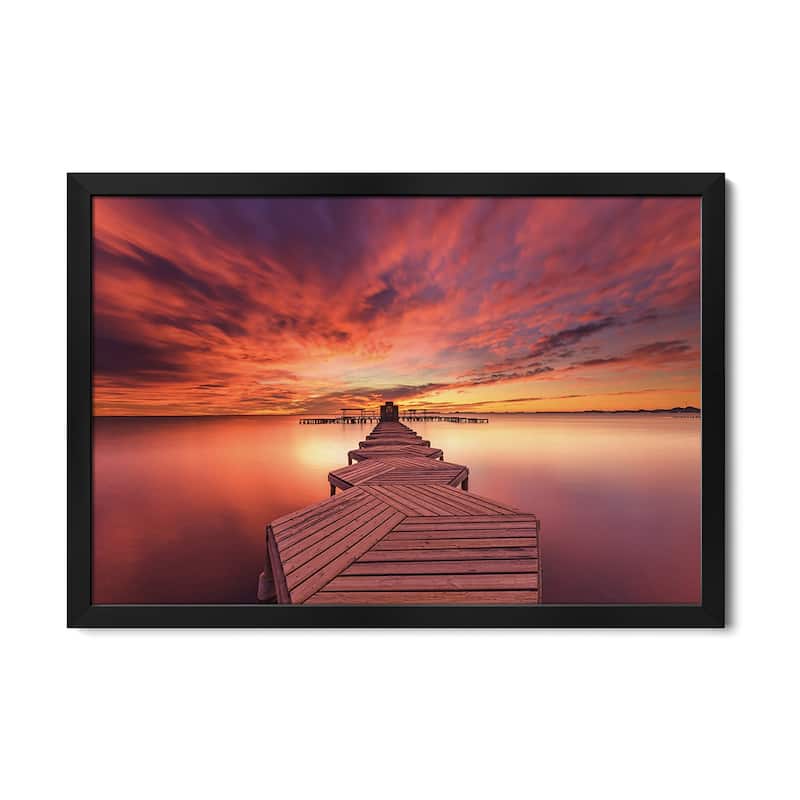 Sunrise At The Spa Premium Framed Poster by Jose Antonio Trivino - Black - 24x16x1