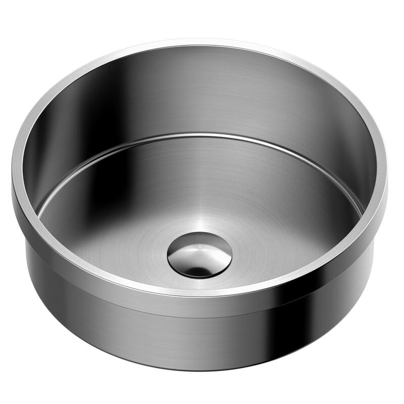 Karran USA CCT100 Cinox 15" Circular Stainless Steel Drop In Bathroom - Stainless Steel