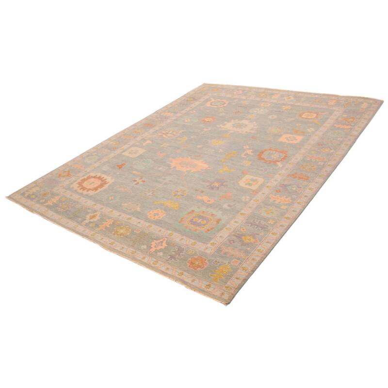 ECARPETGALLERY Hand-knotted Modern Oushak Grey Wool Rug - 9'11 x 13'8