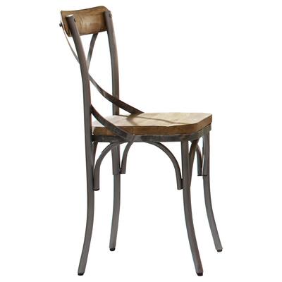 Asda Natural and Gunmetal Cross Back Side Chairs (Set of 2)
