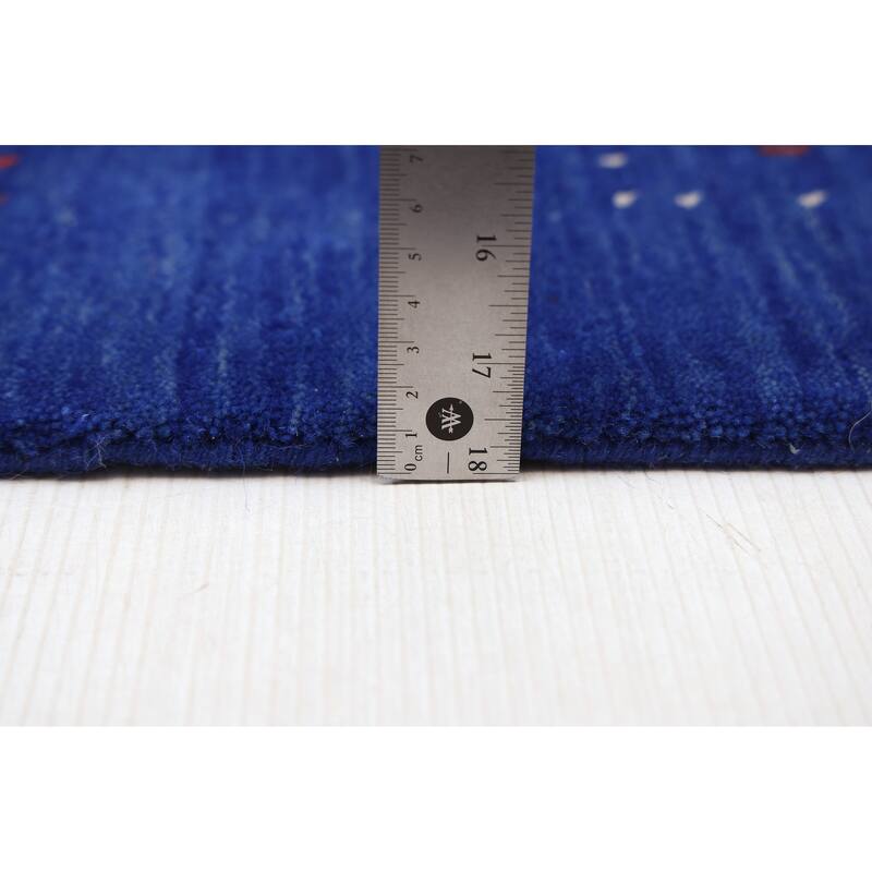 ECARPETGALLERY Hand Loomed Kashkuli Gabbeh Dark Blue Wool Rug - 5'4 x 7'8