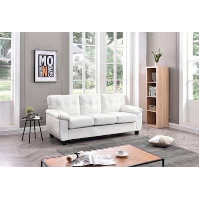 White PU Sofa, 78x33x35 inches