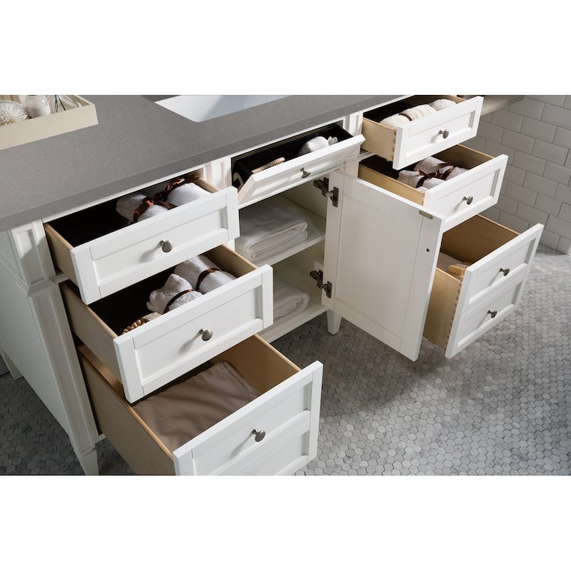 James Martin Vanities Brittany 60" Single Vanity, Bright White - 60 x 23.5 x 34
