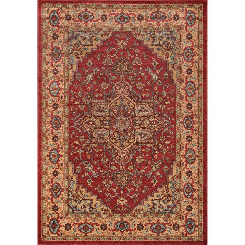 ECARPETGALLERY Machine Woven Elara Red Area Rug - 9'3 x 12'6 - Red - 9'3 x 12'6 - Rectangle