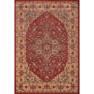ECARPETGALLERY Machine Woven Elara Red Area Rug - 9'3 x 12'6